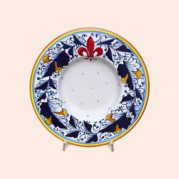 SET OF FRUIT OR DESSERT PLATES OF CM. 23 DIAMETER, design: CAFAGGIOLO BLU